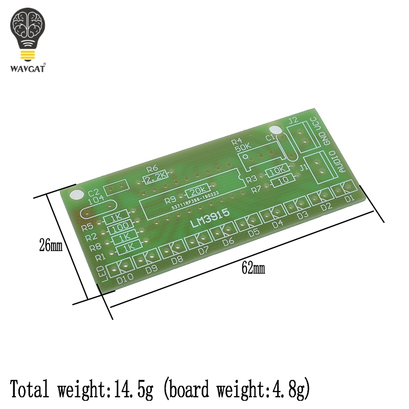 LM3915 DC 9V-12V 10 LED Sound  - Diy Audio Electronics Kit recension och pris